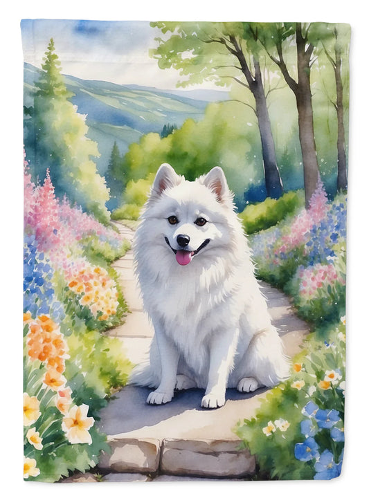 American Eskimo Spring Garden Garden Flag
